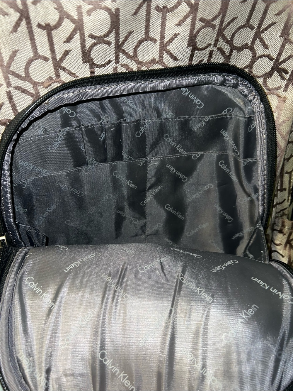 Calvin Klein Brown Monogram Backpack - Picture 2 of 6